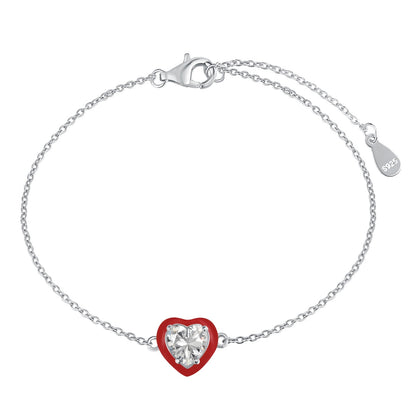 [RAFFINE]Sparkling Romantic Heart Shape Lover Bracelet