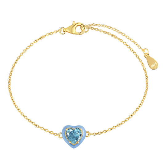 [RAFFINE]Sparkling Romantic Heart Shape Lover Bracelet
