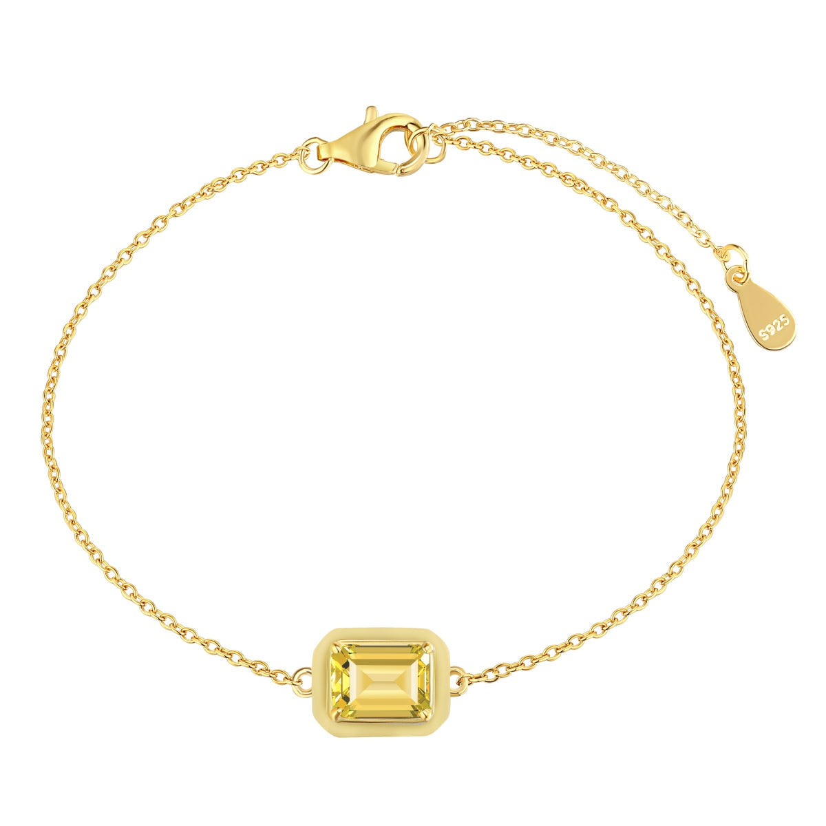 [RAFFINE]2.0 Carat Sparkling Colorful Emerald Cut Daily Bracelet