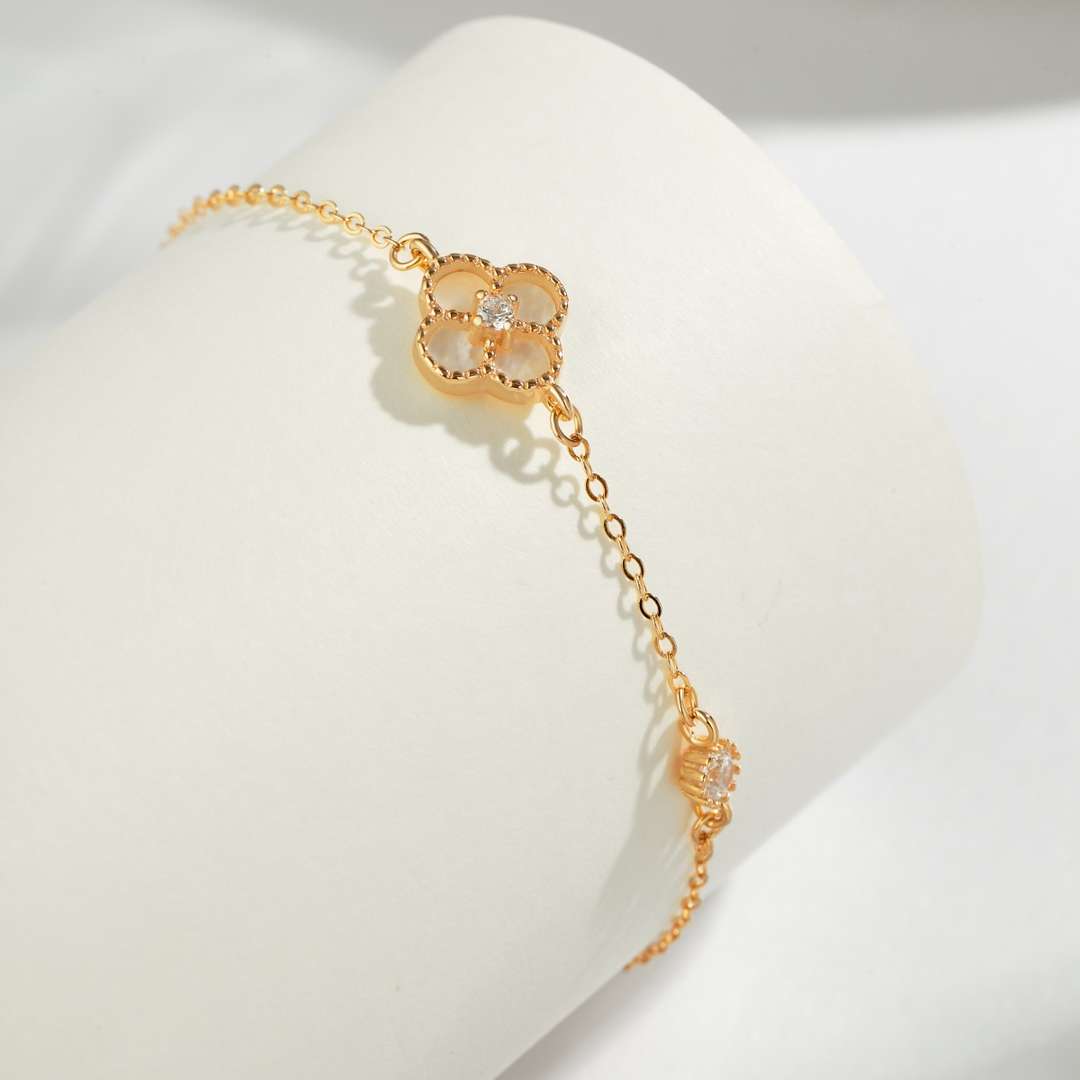 [RAFFINE]Delicate Four Leaf Clover Bracelet