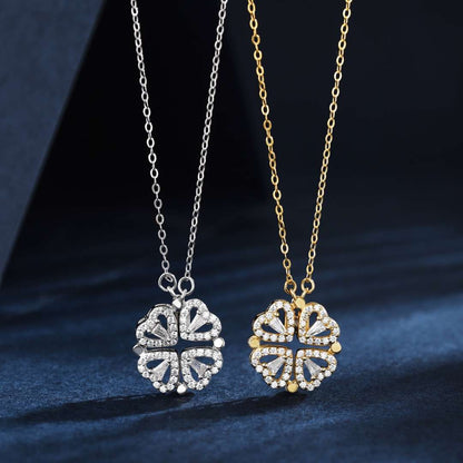 [RAFFINE]Collar con forma de flor tallada con corazón adornado