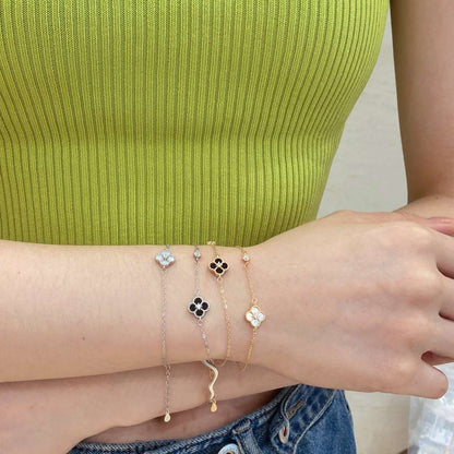 [RAFFINE]Delicate Four Leaf Clover Bracelet