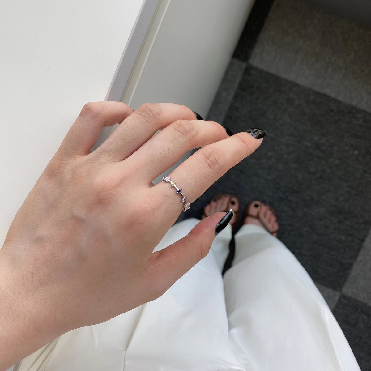 [RAFFINE]Unique Trapezoid Cut Daily Ring