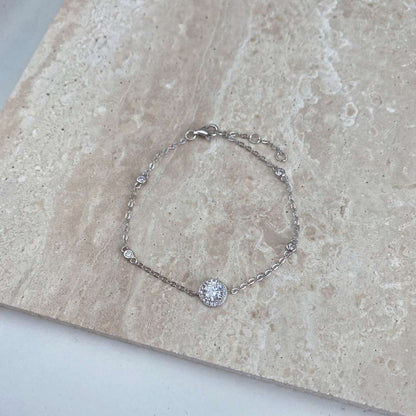 [RAFFINE]Dazzling Round Cut Shape Bracelet