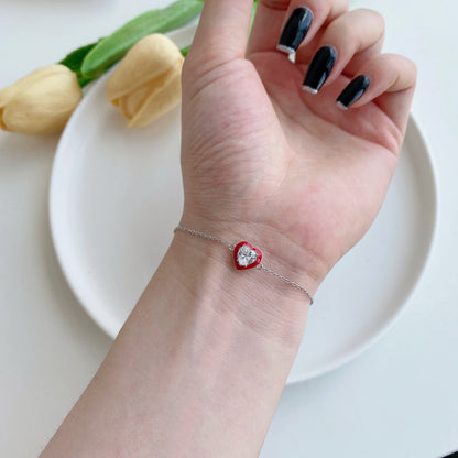 [RAFFINE]Sparkling Romantic Heart Shape Lover Bracelet
