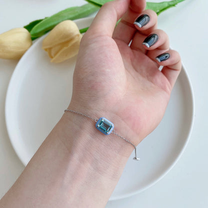 [RAFFINE]2.0 Carat Sparkling Colorful Emerald Cut Daily Bracelet