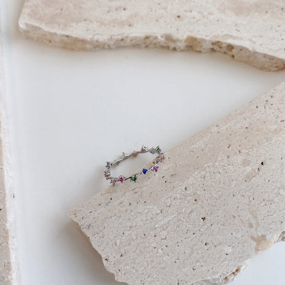 [RAFFINE]Radiant Colorful Round Cut Daily Ring