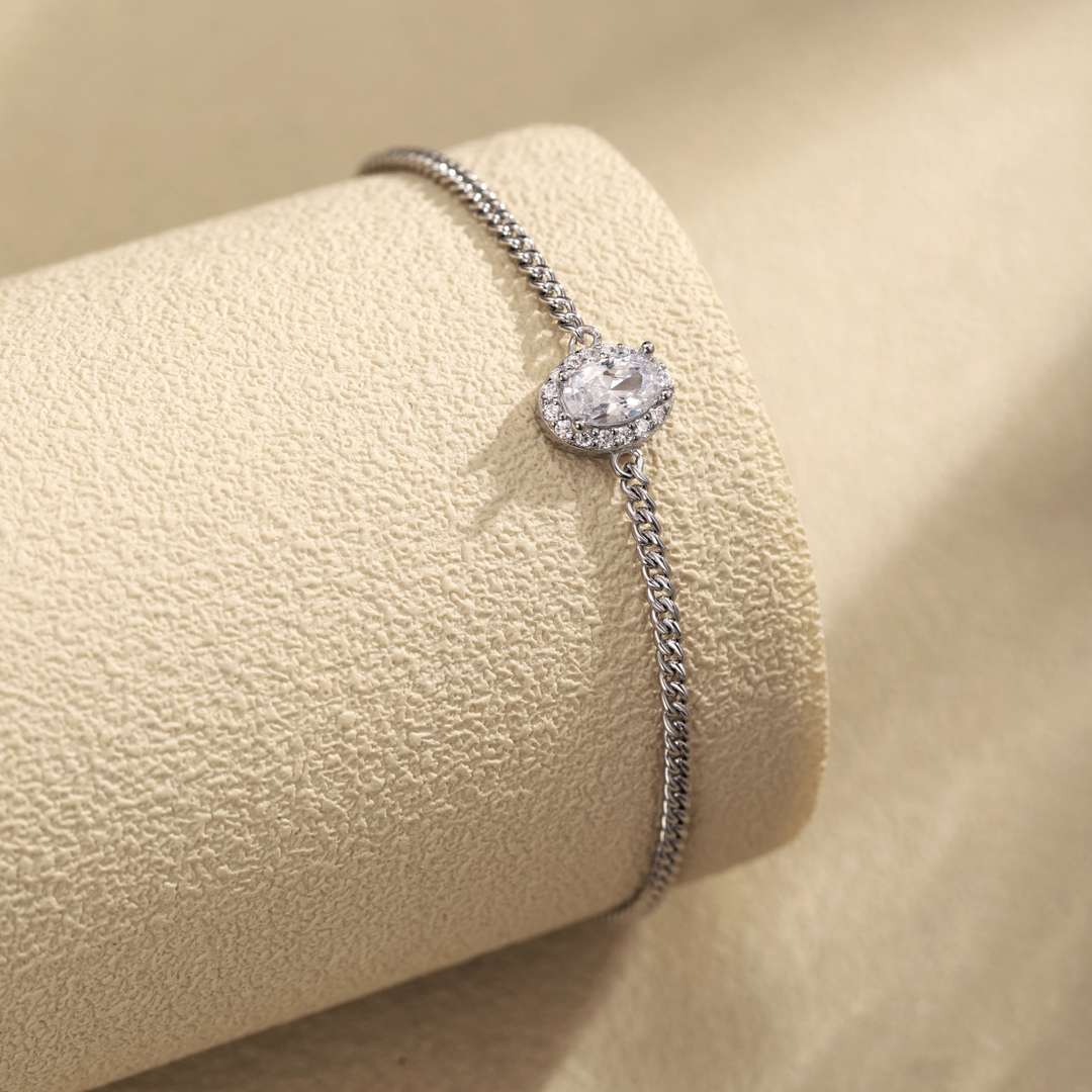 [RAFFINE]Exquisita pulsera de forma ovalada