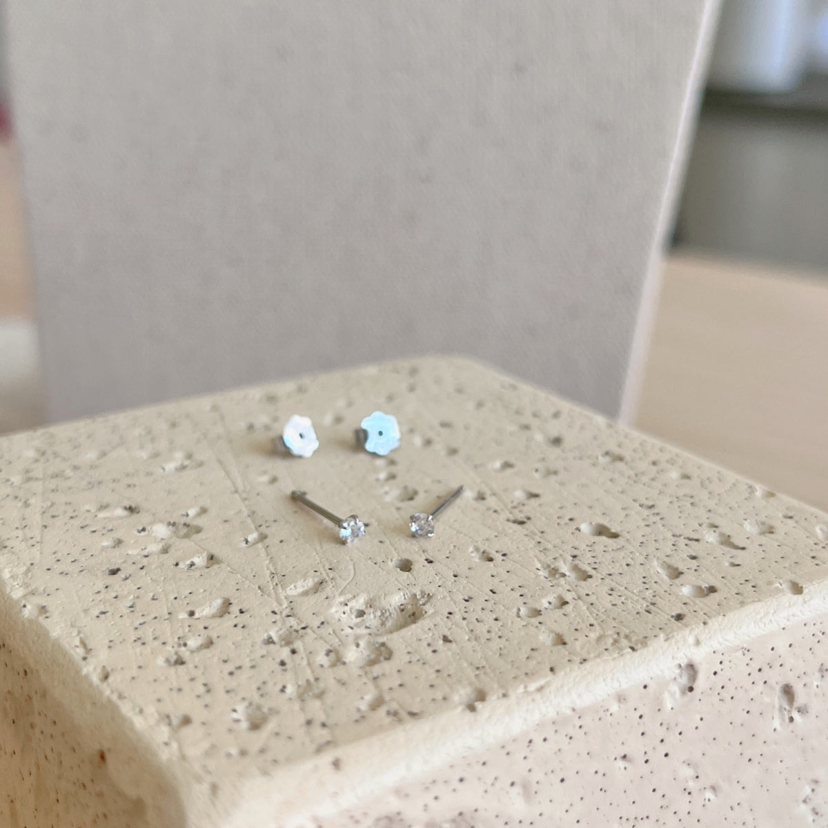 [RAFFINE]Pendientes solitarios delicados