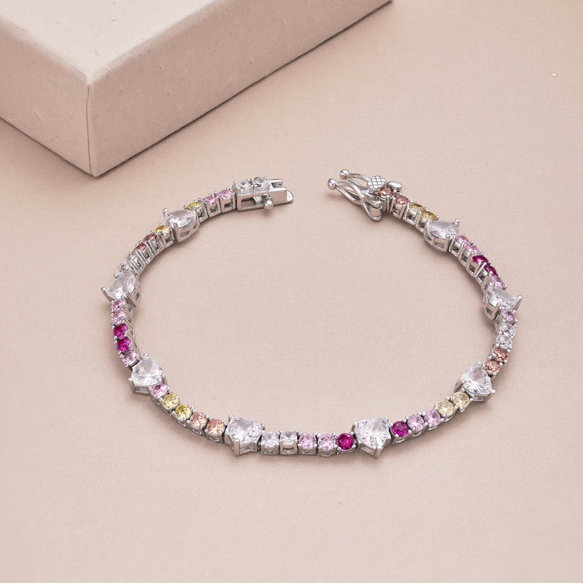[RAFFINE]Romantic Heart Shape Round Cut Lover Bracelet