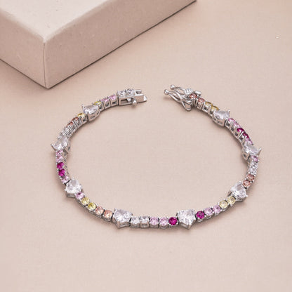 [RAFFINE]Romantic Heart Shape Round Cut Lover Bracelet