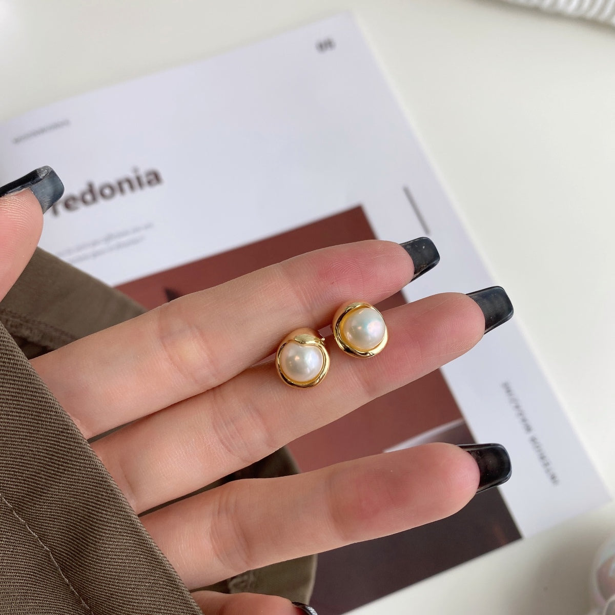 [RAFFINE]Pendientes de perlas de pan delicado