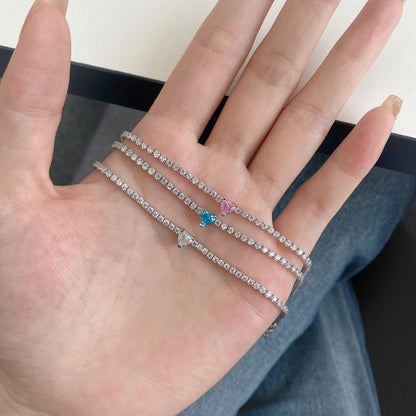 [RAFFINE]0.5 Carat Elegant Romantic Heart Shape Lover Bracelet