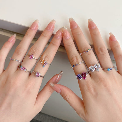 [RAFFINE]Unique Trapezoid Cut Daily Ring