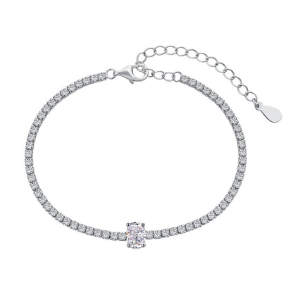 [Raffine]0,75 Karat exquisites ovales Tagesarmband