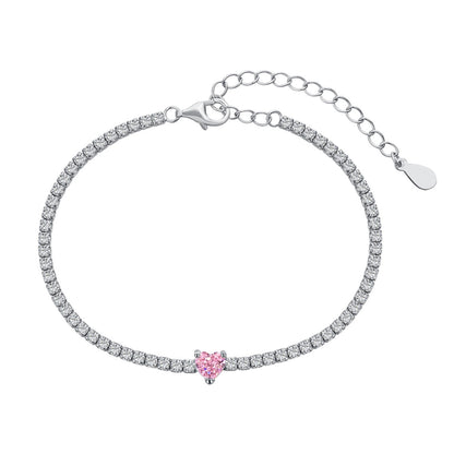 [RAFFINE]0.5 Carat Elegant Romantic Heart Shape Lover Bracelet
