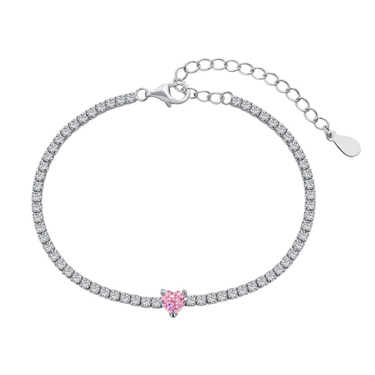 [RAFFINE]0.5 Carat Elegant Romantic Heart Shape Lover Bracelet