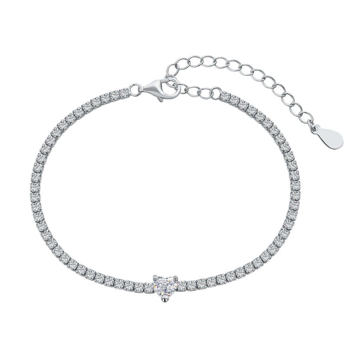 [RAFFINE]0.5 Carat Elegant Romantic Heart Shape Lover Bracelet