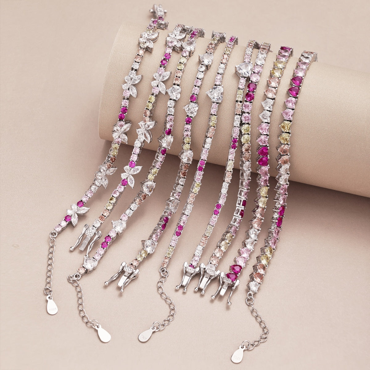 [RAFFINE]Romantic Heart Shape Round Cut Lover Bracelet