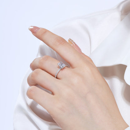 [RAFFINE]2.0 Carat Dazzling Sparkling Radiant Cut Party Ring