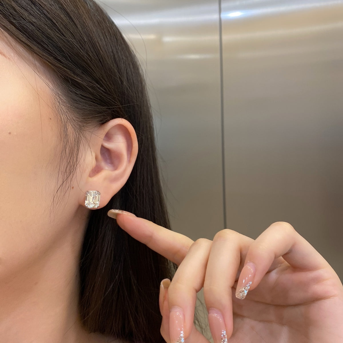 [RAFFINE] Pendientes de forma cuadrada deslumbrantes