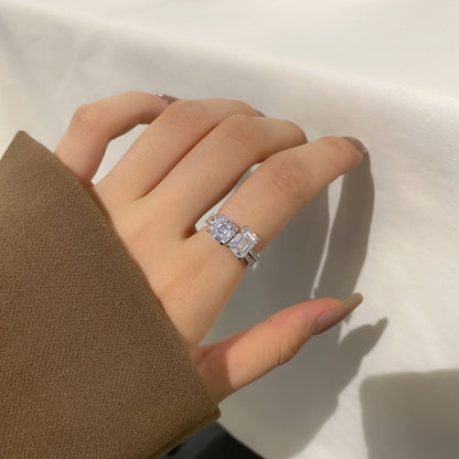 [RAFFINE]2.0 Carat Scintillating Ornate Radiant Cut Party Ring