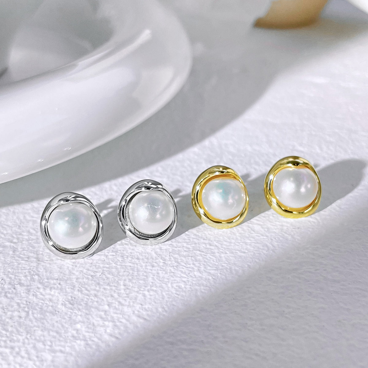 [RAFFINE]Pendientes de perlas de pan delicado