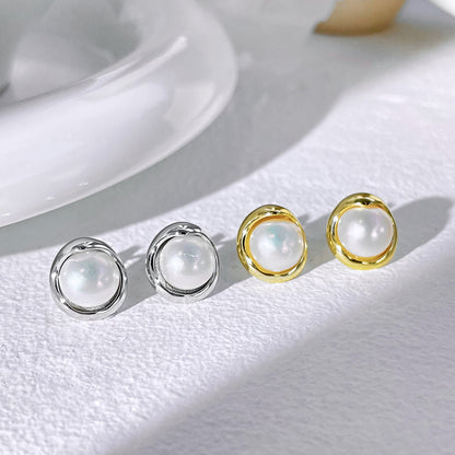 [RAFFINE]Pendientes de perlas de pan delicado