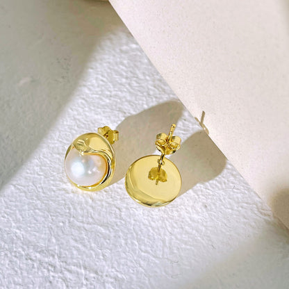 [RAFFINE]Pendientes de perlas de pan delicado