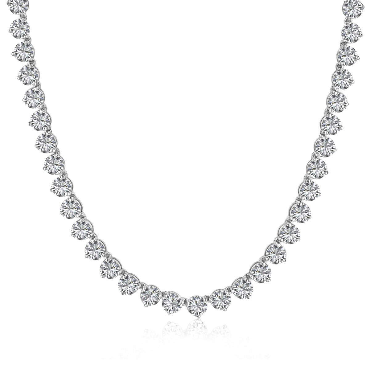 [RAFFINE]Ornate Heart Cut Tennis Necklace