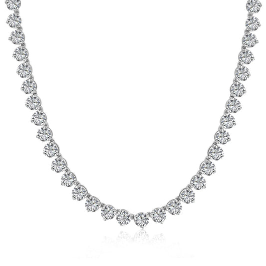 [RAFFINE]Ornate Heart Cut Tennis Necklace