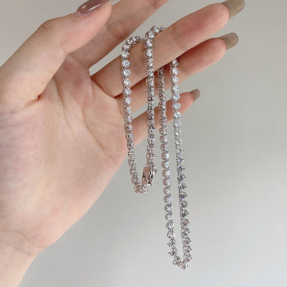 [RAFFINE]Ornate Heart Cut Tennis Necklace