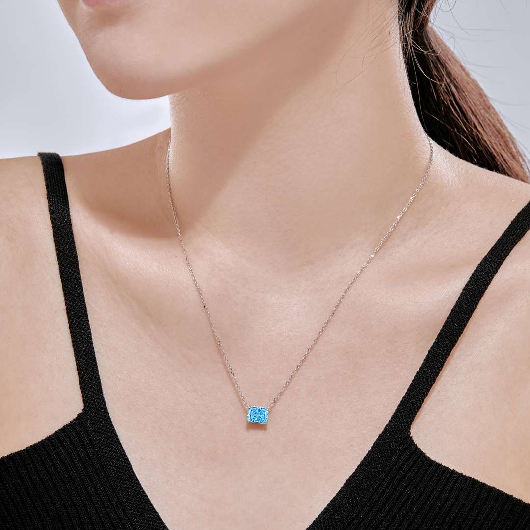 [RAFFINE] Collar colorido de forma cuadrada de lujo