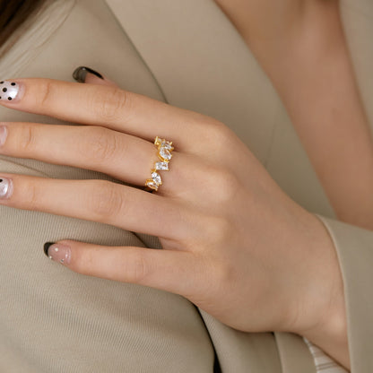[RAFFINE]Delicate Multi Cut Ring