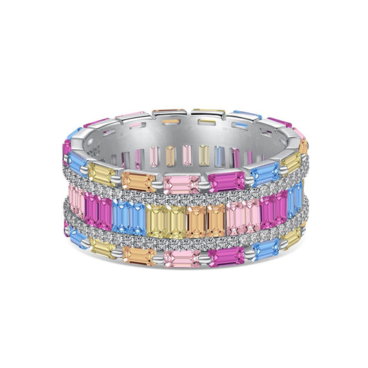 [Raffine]Dazzling Colorful Radiant Cut Party Ring
