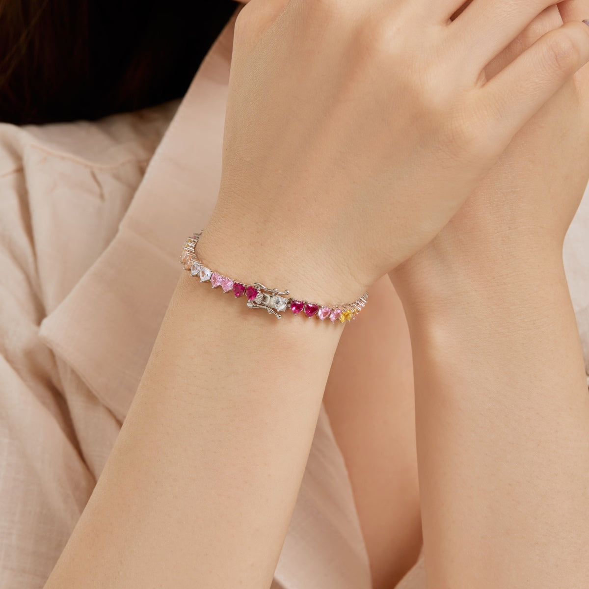 [RAFFINE]Luxurious Colorful Romantic Heart Shape Lover Bracelet