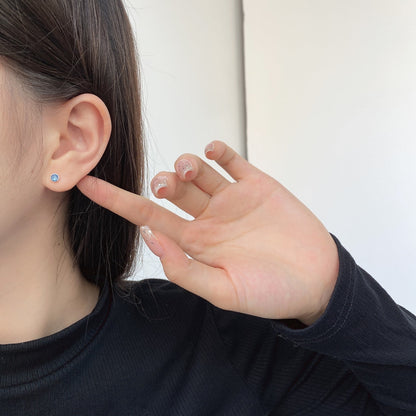 [RAFFINE]Sparkling Colorful Round Shape Earrings