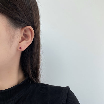 [RAFFINE]Sparkling Colorful Round Shape Earrings