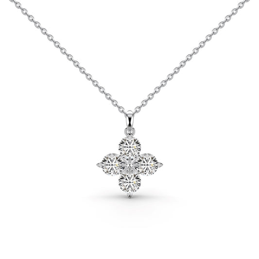[RAFFINE]Collar de trébol de cuatro hojas y estrella de ocho puntas