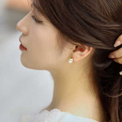 [RAFFINE]Pendientes de perlas de pan delicado