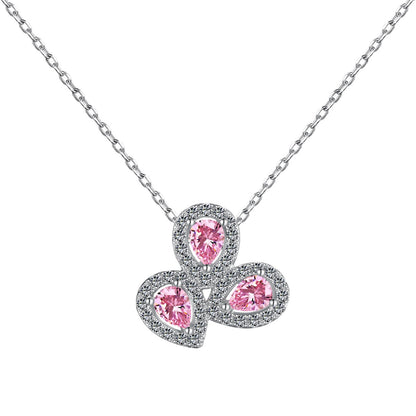 [RAFFINE] Elegante collar con corte de pera y forma de flor