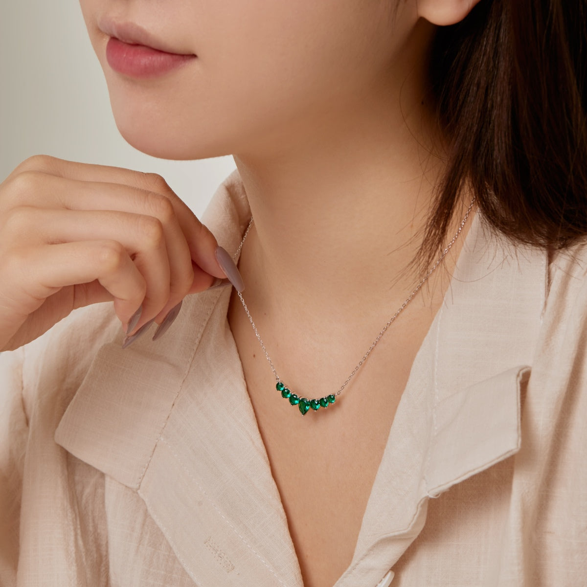 [RAFFINE]Dainty Colorful Heart Necklace