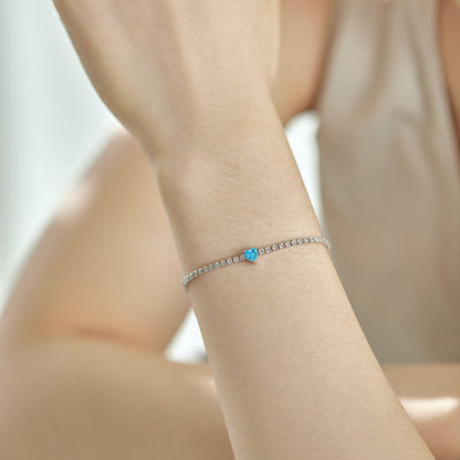 [RAFFINE]0.5 Carat Elegant Romantic Heart Shape Lover Bracelet