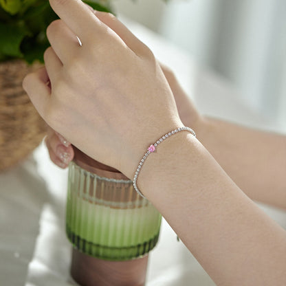 [RAFFINE]0.5 Carat Elegant Romantic Heart Shape Lover Bracelet