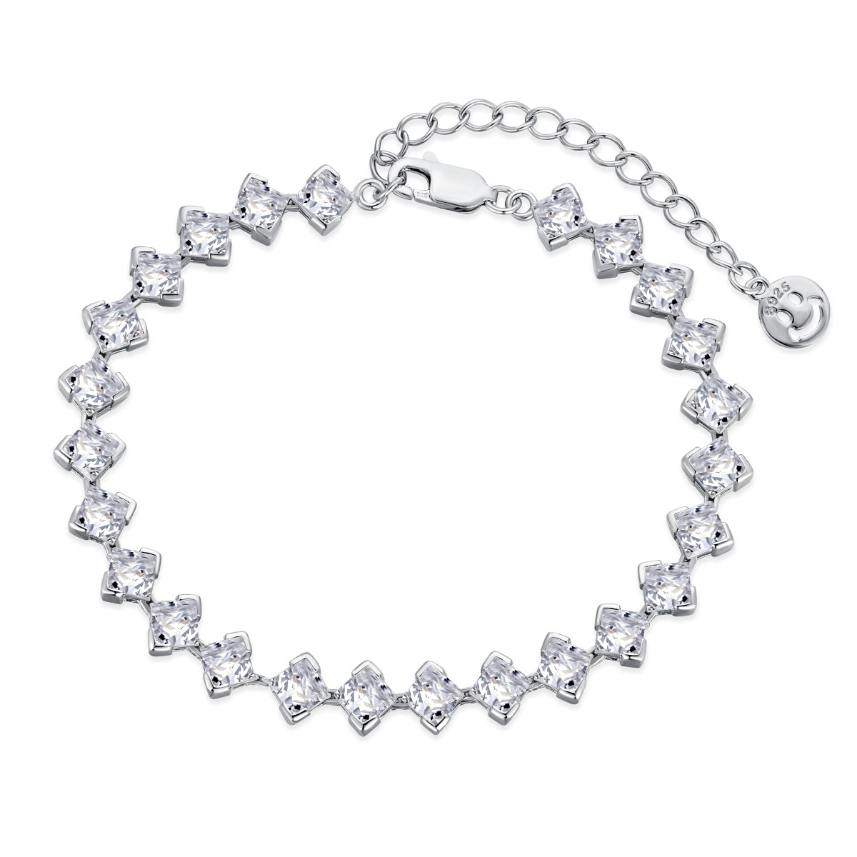 [Raffine]0,5 Karat verziertes Princess-Schliff-Tagesarmband