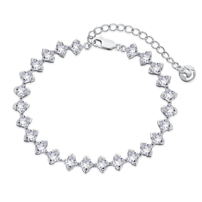 [RAFFINE]Pulsera diaria de corte princesa ornamentado de 0,5 quilates