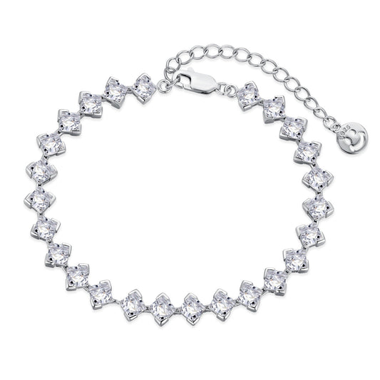 [RAFFINE]0.5 Carat Ornate Princess Cut Daily Bracelet
