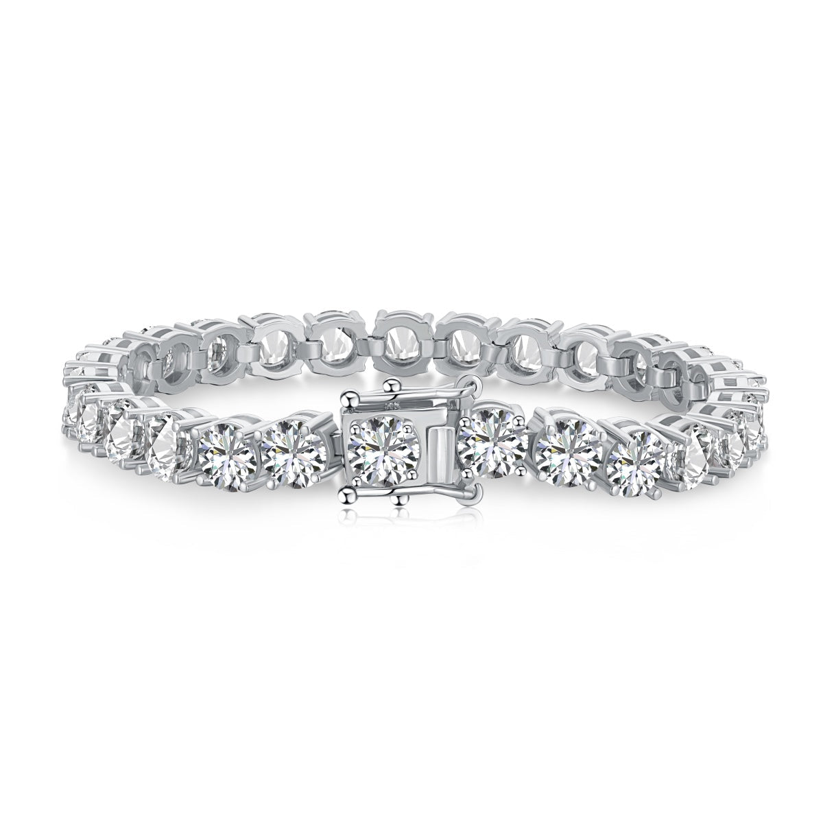 [RAFFINE]Pulsera nupcial de corte redondo deslumbrante de 0,75 quilates