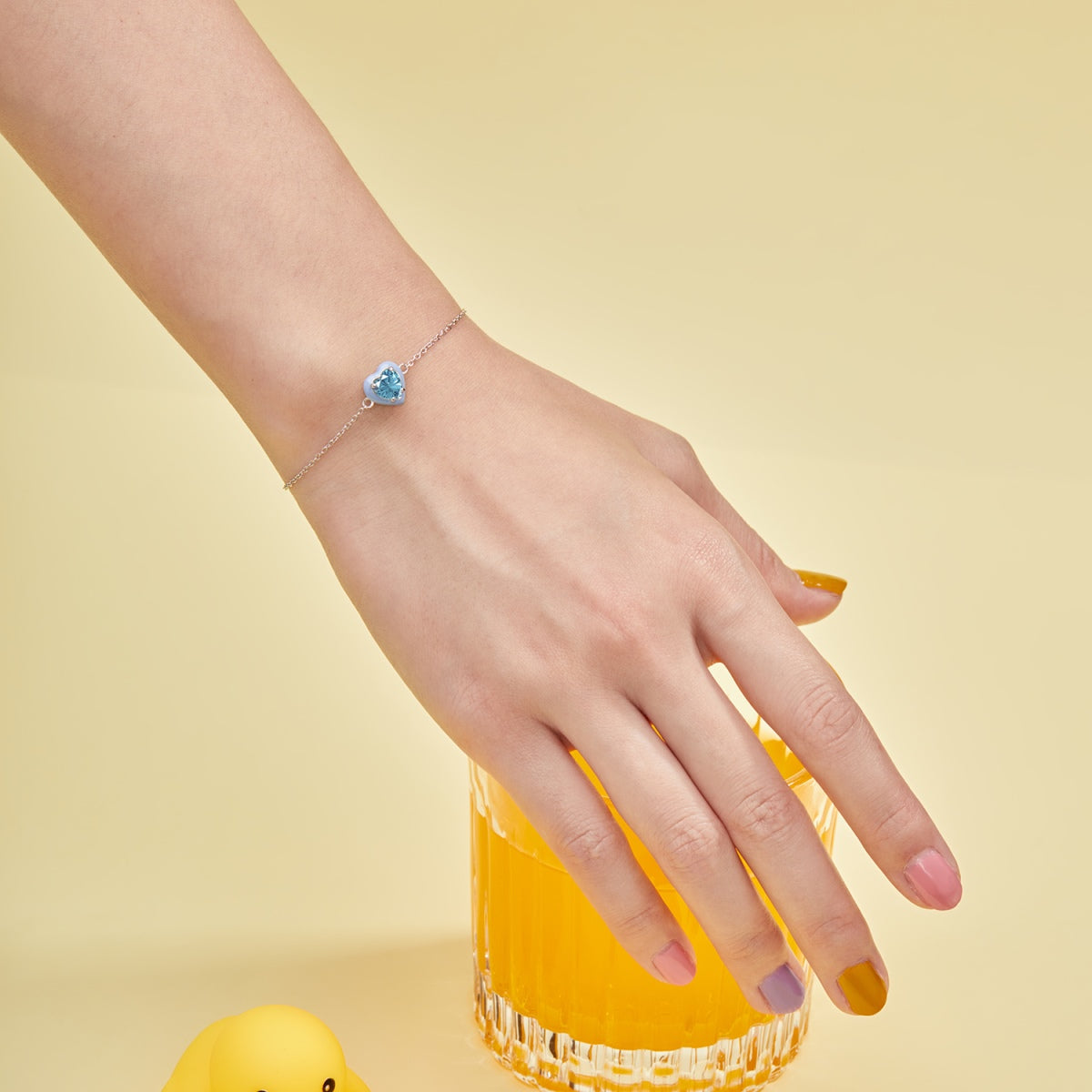 [RAFFINE]Sparkling Romantic Heart Shape Lover Bracelet