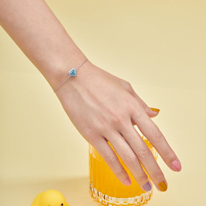 [RAFFINE]Sparkling Romantic Heart Shape Lover Bracelet
